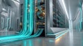 Exploring Innovative Cybersecurity Techniques in Modern Server Rooms for Effective Data Protection Strategies Royalty Free Stock Photo