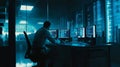 Exploring innovative health data processing technologies in a dramatic tech noir environment