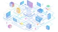 Exploring the Interconnected World, A Visual Journey Through Data Networks, Servers, and Devices, Showcasing Modern