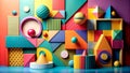 Exploring the Interplay of Light, Color, and Texture through Geometric Abstraction Generative AI Neural artwork