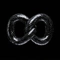 Exploring the Interplay of Quantum Physics and Quantum Mechanics Through a Black and White Image of Interlocking Rings Royalty Free Stock Photo