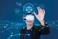 Exploring the Intersection of AI and Law: Virtual Reality Experience Highlighting Ethics, Compliance, and Governance in Royalty Free Stock Photo