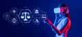 Exploring the Intersection of Artificial Intelligence, Ethics, and Digital Law in a Futuristic Virtual Reality Royalty Free Stock Photo