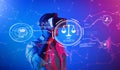 Exploring the Intersection of Artificial Intelligence and Ethics in Digital Law and Governance with Virtual Reality Royalty Free Stock Photo