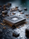 Exploring the Intricacies of a Computer Chip in Futuristic AI Technology and Innovation Royalty Free Stock Photo