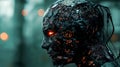Exploring the intricacies of a robot brain a stunning visualization of interconnected circuits and dynamic light patterns