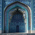 Exploring Intricate Blue Tilework: Architectural Masterpiece with Stunning Calligraphy and Ornate Designs, Reflecting Rich Culture