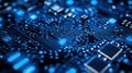 Exploring intricate circuit board pathways, A close-up view of technology