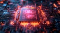 Exploring the intricate design of a quantum processor with qubits for advanced computational tasks. Generative AI Royalty Free Stock Photo
