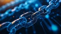 Exploring the intricate details of digital chains and blockchain technology in a futuristic setting Royalty Free Stock Photo