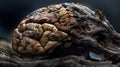 Exploring the intricate folds of the brain artistic representation nature close-up abstract conceptualization