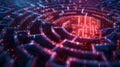 Exploring the intricate maze of neural networks with a luminous AI entity at the core during the evolution of machine learning Royalty Free Stock Photo