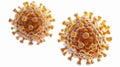 Exploring the Intricate Structure of Rotavirus in a Retro Style Against a Clean Background