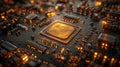 Exploring the intricate world of quantum computing with qubits and neural algorithms. Generative AI Royalty Free Stock Photo