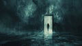 Exploring the journey through a doorway into a dark, fragmented world of trauma and complex ptsd Royalty Free Stock Photo