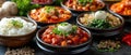 Exploring Korean Cuisine: From Kimchi Rice to Traditional Healthy Dishes. Concept Korean Cuisine,