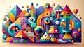 Exploring the Language of Form and Color in Abstract Art Algorithmically generated Royalty Free Stock Photo
