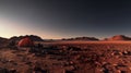 Exploring The Majestic Red Planet: A Vray-rendered Scene With A Striking Red Tent Royalty Free Stock Photo