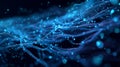 Exploring the mesmerizing beauty of glowing blue strands in an abstract digital space at night Royalty Free Stock Photo