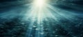 Exploring the mesmerizing underwater world sunlit blue abyss for diving and scuba background Royalty Free Stock Photo