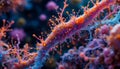 Exploring Microscopic Life Abstract Colorful Microorganism with Spherical Formations