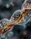 Exploring the Microscopic Wonders of Quantum Computing through a Close-up Image of Bubbles Royalty Free Stock Photo
