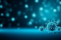 Exploring microscopic world with vibrant virus particles in a digital landscape. Generative AI Royalty Free Stock Photo