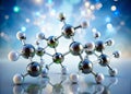 Exploring the Molecular Structures of Halomethanes A 3D Visualization with Bokeh Effect Royalty Free Stock Photo