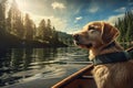 Exploring Nature\'s Tranquility: A Canine Adventure on a Boat in