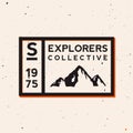 Exploring nature themed vintage logotype with grunge effect. National parks outdoor labels