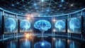 Exploring the neural network a digital representation of cognitive processes within a futuristic setting. Generative AI Royalty Free Stock Photo
