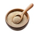 Exploring the Nutritional Benefits of Amaranth Seeds in a Rustic Wooden Bowl With a Spoon in a Bright Kitchen Setting