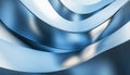 Exploring The Play Of Light And Shadow On Curved Blue Metallic Surfaces With Reflections - This Royalty Free Stock Photo