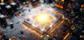 Exploring the principles of quantum computing and neural network optimization. Generative AI Royalty Free Stock Photo