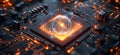 Exploring the principles of quantum computing with qubits and algorithms in action. Generative AI Royalty Free Stock Photo