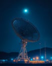 Exploring quantum communication with satellite dishes under a moonlit sky