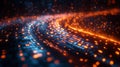 Exploring quantum computing concepts such as qubits, superposition, and entanglement through visual representation Royalty Free Stock Photo