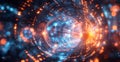 Exploring quantum computing concepts with superposition and entanglement visuals. Generative AI Royalty Free Stock Photo