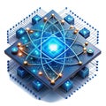 Exploring quantum computing unveiling the future isolated on White Background