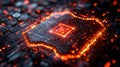 Exploring quantum security with qubits and entanglement in advanced encryption protocols. Generative AI Royalty Free Stock Photo