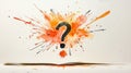 Exploring the Question Mark: A Dynamic Painting Symbolizing the Future of Personalized Tech-Driven Education Royalty Free Stock Photo