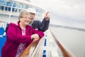 Exploring Senior Couple Enjoying The Deck of a Cruise Ship Royalty Free Stock Photo