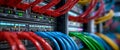 Exploring Server Racks With Assorted Cables in a High-Tech Data Center Environment During Daytime in 8K Resolution Royalty Free Stock Photo