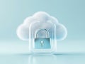 Exploring the Significance of Cybersecurity Through a Unique Cloud-Shaped Padlock Concept Royalty Free Stock Photo