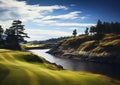 Exploring the Stunning Landscapes of Montana\'s Coastal Golf Cour Royalty Free Stock Photo