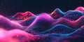 Exploring Surreal Dimensions: Vibrant Waves of Light and Color in Digital Landscapes