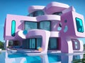 Exploring a Surreal Futuristic Villa\'s Playful Geometry.