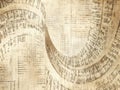 Exploring swirling patterns of abstract text and symbols