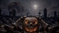 Death and Ritualistic Ambiance Among Skeletons, Jack-o\'-Lanterns, and Nighttime Mysteries in the Halloween Cemetery