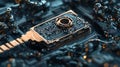 Exploring technology innovation digital realm macro photography high-tech environment close-up view circuitry concept